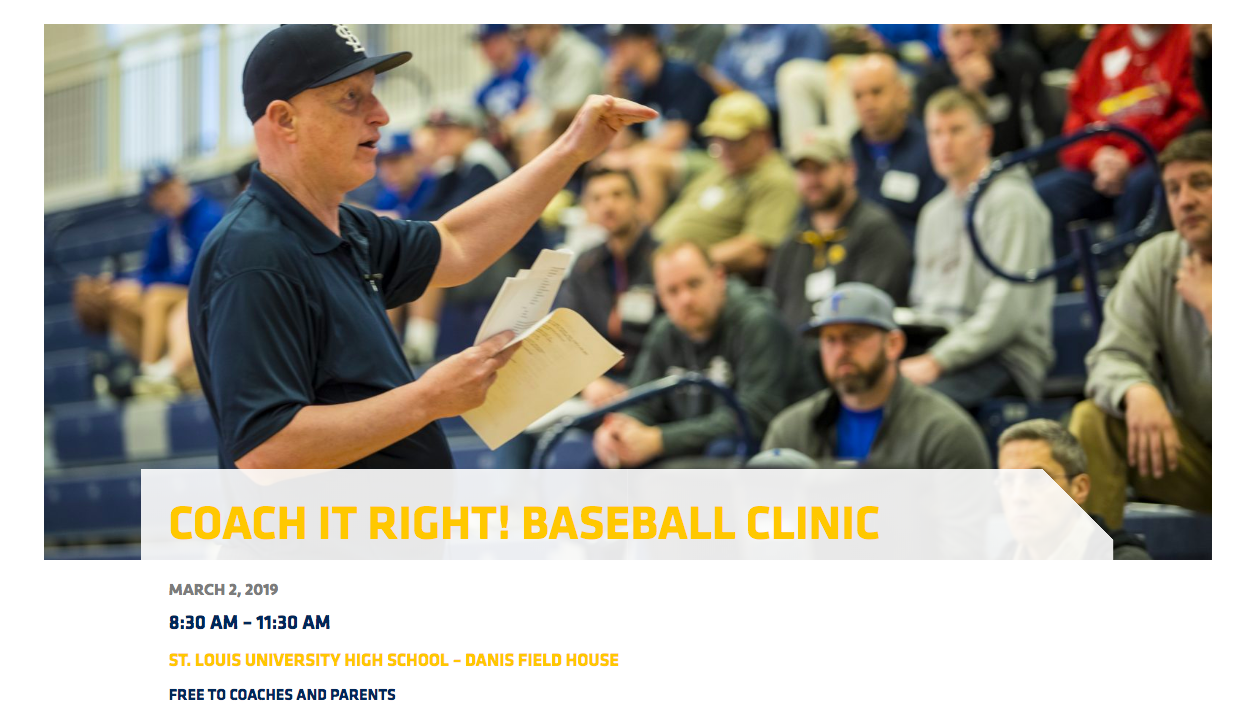 2019 Coach It Right Baseball Coaching Clinic